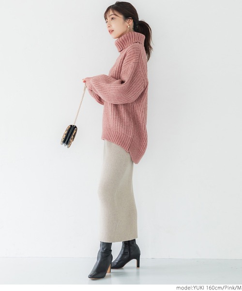 coca（coca）（コカ）の「タートルネックモヘアタッチニット（ニット/セーター・レディース・ブラウン/ピンク・M/L）」の12枚目の写真