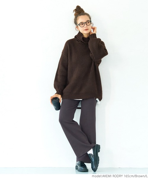 coca（coca）（コカ）の「タートルネックモヘアタッチニット（ニット/セーター・レディース・ブラウン/ピンク・M/L）」の3枚目の写真