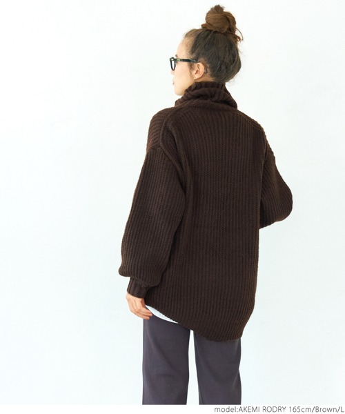 coca（coca）（コカ）の「タートルネックモヘアタッチニット（ニット/セーター・レディース・ブラウン/ピンク・M/L）」の5枚目の写真
