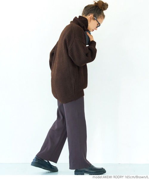 coca（coca）（コカ）の「タートルネックモヘアタッチニット（ニット/セーター・レディース・ブラウン/ピンク・M/L）」の6枚目の写真