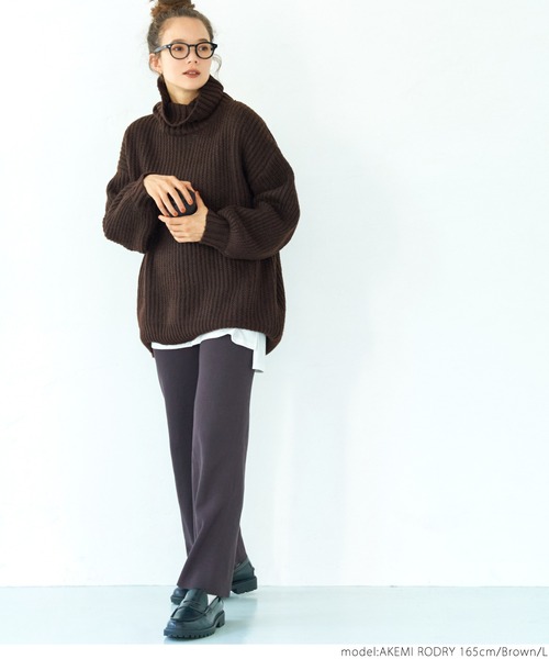 coca（coca）（コカ）の「タートルネックモヘアタッチニット（ニット/セーター・レディース・ブラウン/ピンク・M/L）」の7枚目の写真
