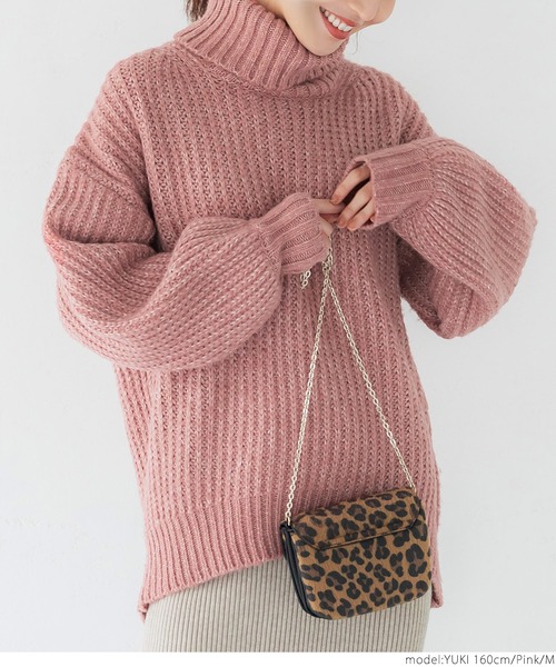 coca（coca）（コカ）の「タートルネックモヘアタッチニット（ニット/セーター・レディース・ブラウン/ピンク・M/L）」の8枚目の写真