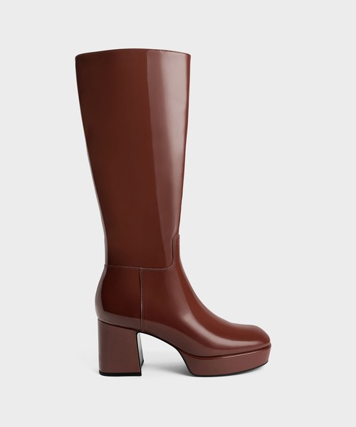 【セール】プラットフォーム ロングブーツ（ブーツ）｜CHARLES & KEITH（チャールズ & キース）ブーツ