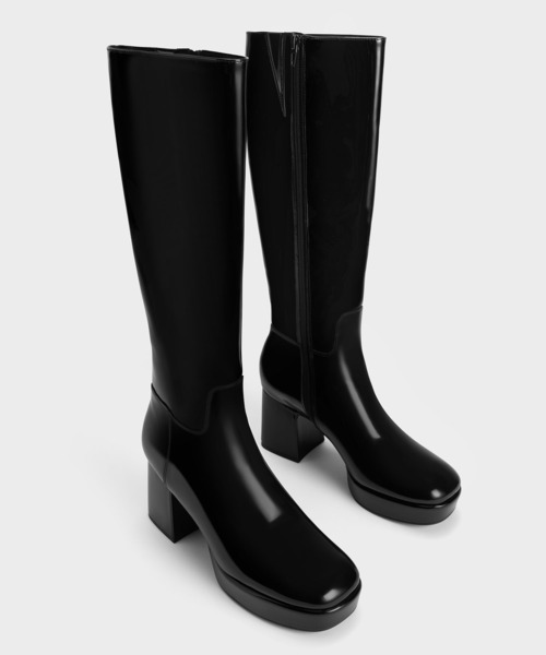 【セール】プラットフォーム ロングブーツ（ブーツ）｜CHARLES & KEITH（チャールズ & キース）