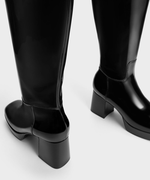 【セール】プラットフォーム ロングブーツ（ブーツ）｜CHARLES & KEITH（チャールズ & キース）