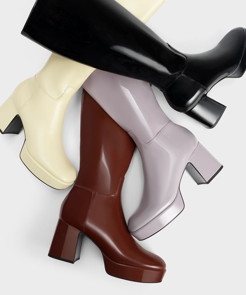 【セール】プラットフォーム ロングブーツ（ブーツ）｜CHARLES & KEITH（チャールズ & キース）