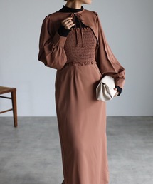 UNFIELD | 【UNFIELD】長袖ボレロ+シャーリングキャミワンピース(ワンピース)