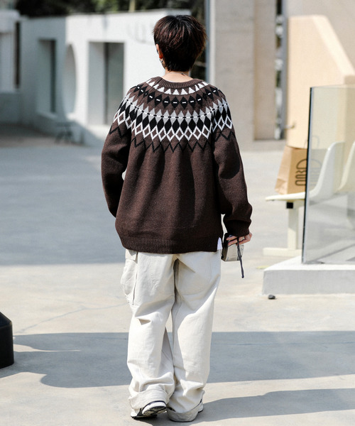 25SS 新作 エルメス サドルネイルパッチクルーネックスウェット セール】【neos -addictive design-】ルーズシルエット