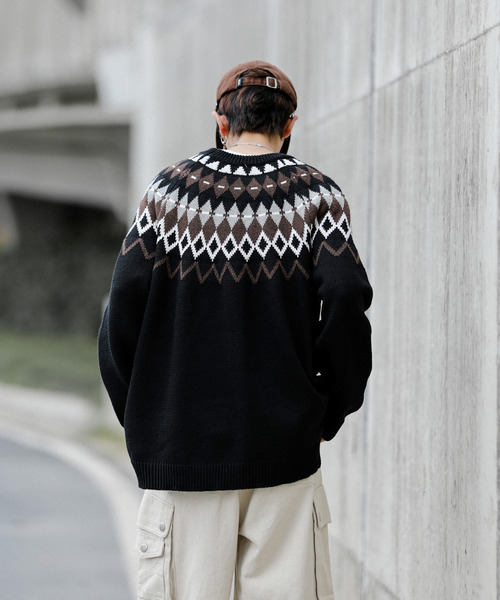 PEOPLESTYLE*日本未入荷*グラデーションデザイン ルーズニット PEOPLESTYLE*日本未入荷*グラデーションデザイン ルーズニット