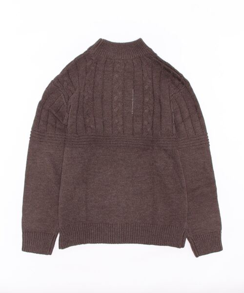 VIBGYOR(ヴィブジョー)の「A/Tケーブル切替H/N(BL)(ニット/セーター・メンズ・グレイッシュベージュ/グリーン/ベージュ/ブラウン/チャコールグレー/ブラック・LARGE/MEDIUM)」の7枚目の写真