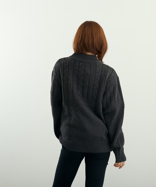 VIBGYOR(ヴィブジョー)の「A/Tケーブル切替H/N(BL)(ニット/セーター・メンズ・グレイッシュベージュ/グリーン/ベージュ/ブラウン/チャコールグレー/ブラック・LARGE/MEDIUM)」の17枚目の写真