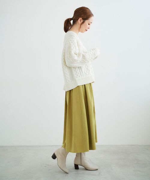 le.coeur blanc（ルクールブラン）の「ウールブレンドケーブルカーディガン（カーディガン/ボレロ・レディース・ブラック/アイボリー・38）」の13枚目の写真