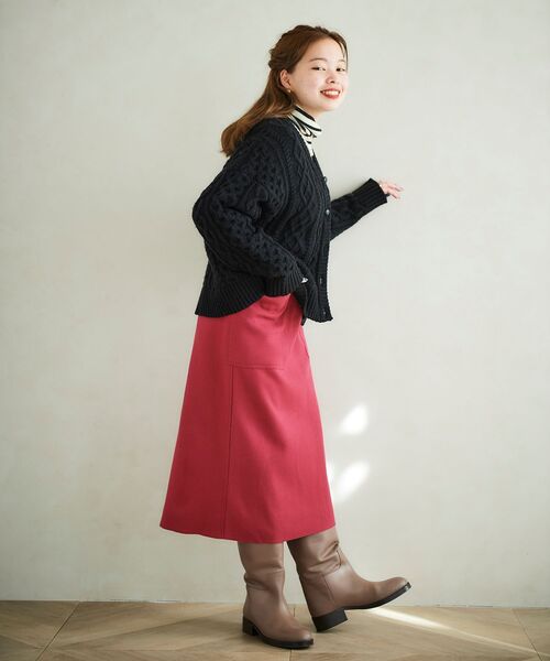 le.coeur blanc（ルクールブラン）の「ウールブレンドケーブルカーディガン（カーディガン/ボレロ・レディース・ブラック/アイボリー・38）」の19枚目の写真