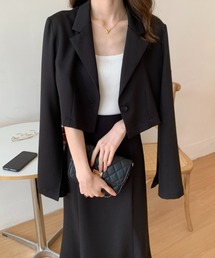 ABITOKYO | 【セットアップ】袖スリットショートテーラージャケット&ハイウエストマーメイドスカートセットアップ(セットアップ)