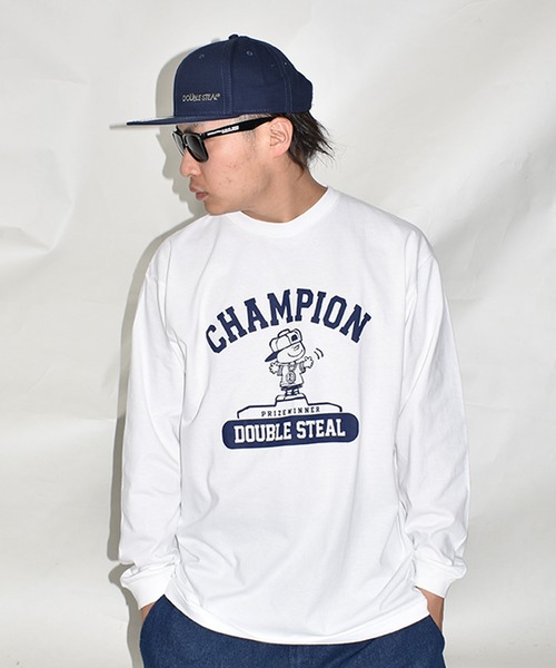 DOUBLE STEAL（ダブルスティール）の「ChampionDOUBZ 長袖Tシャツ（Tシャツ/カットソー・メンズ・トップグレー/ホワイト・X-LARGE/LARGE/MEDIUM）」の2枚目の写真