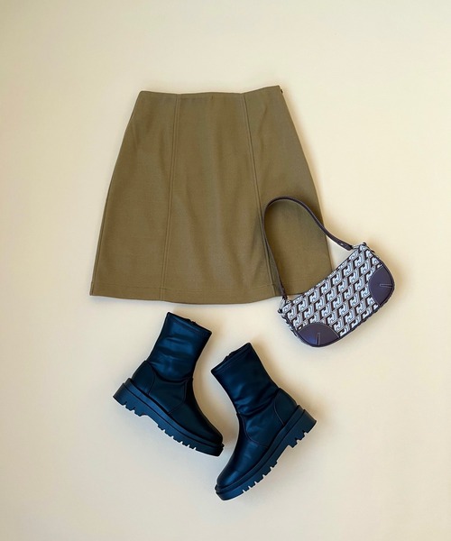 JUGLANS(ユグランス)の「☆ 台形ミニスカート U1411(スカート・レディース・マスタード/チャコール・FREE)」の1枚目の写真