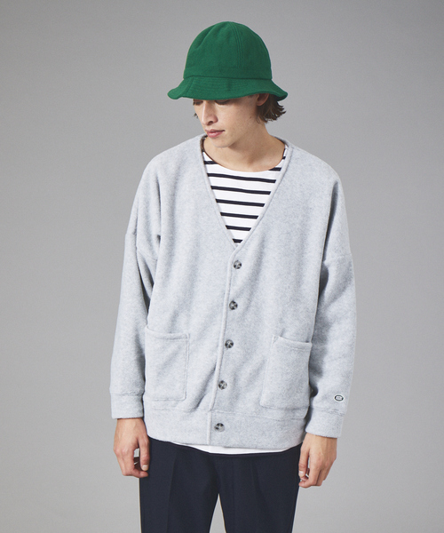 DISCUS ATHLETIC（ディスカス　アスレチック）の「【Discus /ディスカス】マイクロフリース オーバーサイズカーディガン（カーディガン/ボレロ・メンズ・グレー/ダークグリーン/グレイッシュブルー/ブラック・M/L/LL）」の3枚目の写真