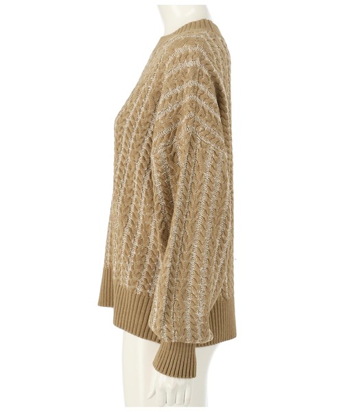 ANAP(アナップ)の「ケーブル配色ニットトップスセーター(ニット/セーター・レディース・スミクロ/ベージュ/アイボリー・FREE)」の12枚目の写真