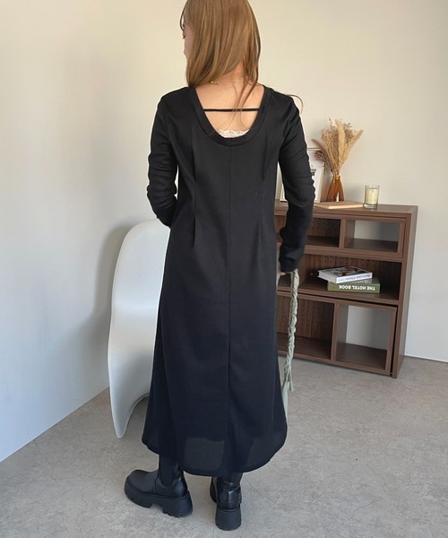 セール】スリットスリーブ×シアーキャミワンピセット【ZOZOTOWN限定