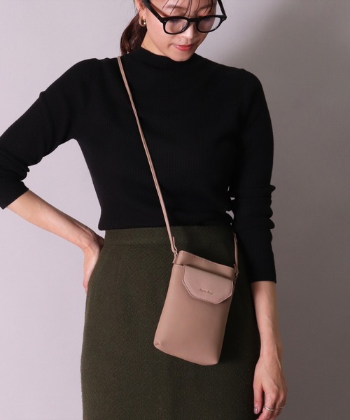 Legato Largo（レガートラルゴ）の「(LF)【Legato Largo】メール型 デザイン スマホショルダー バッグ（ショルダーバッグ・レディース・シルバー/グリーン/ブラック/グレイッシュベージュ・ONE SIZE）」の3枚目の写真