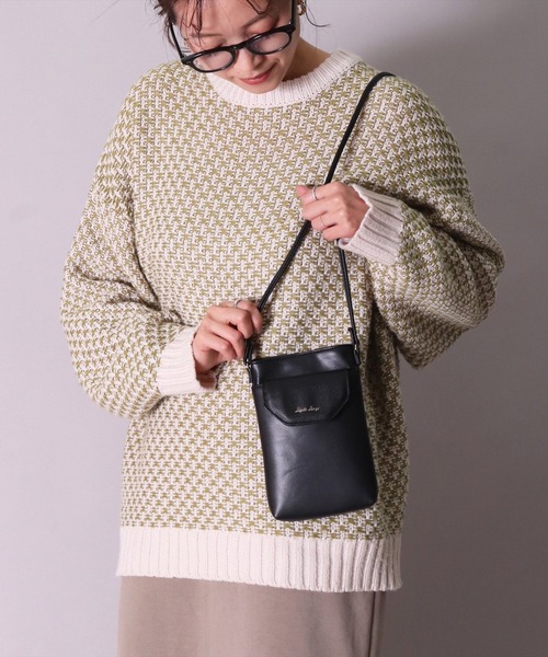 Legato Largo（レガートラルゴ）の「(LF)【Legato Largo】メール型 デザイン スマホショルダー バッグ（ショルダーバッグ・レディース・シルバー/グリーン/ブラック/グレイッシュベージュ・ONE SIZE）」の2枚目の写真