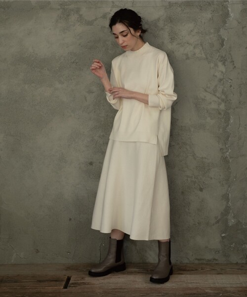 OPAQUE.CLIP（オペークドットクリップ）の「◆ニットフレアスカート【抗ピリング&ウォッシャブル】（スカート・レディース・ブラック/ブルー系7/オフホワイト/ピンク系9/レッド系1/ナチュラル・40/42/38/36）」の19枚目の写真