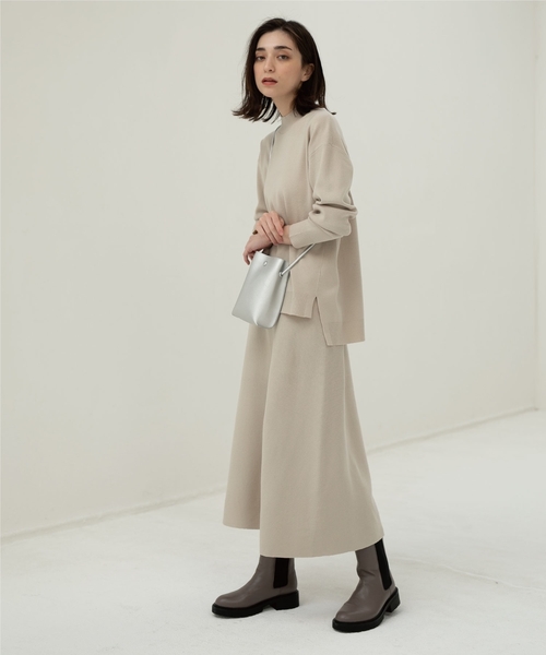 OPAQUE.CLIP（オペークドットクリップ）の「◆ニットフレアスカート【抗ピリング&ウォッシャブル】（スカート・レディース・ブラック/ブルー系7/オフホワイト/ピンク系9/レッド系1/ナチュラル・40/42/38/36）」の17枚目の写真