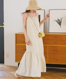 Kastane | 【低身長向けサイズ展開あり/新色追加】ボリュームティアードキャミドレス(ワンピース)