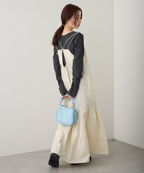 Kastane(カスタネ)の「【低身長向けサイズ展開あり/新色追加】ボリュームティアードキャミドレス(ワンピース・レディース・アイボリー/ブラック/オフホワイト・FREE/0)」の18枚目の写真