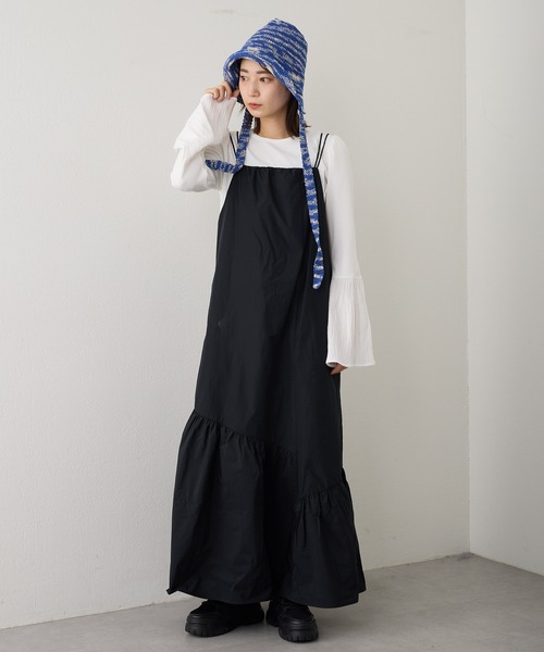 Kastane(カスタネ)の「【低身長向けサイズ展開あり/新色追加】ボリュームティアードキャミドレス(ワンピース・レディース・アイボリー/ブラック/オフホワイト・FREE/0)」の17枚目の写真