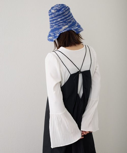 Kastane(カスタネ)の「【低身長向けサイズ展開あり/新色追加】ボリュームティアードキャミドレス(ワンピース・レディース・アイボリー/ブラック/オフホワイト・FREE/0)」の12枚目の写真