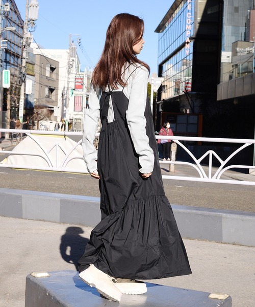 Kastane(カスタネ)の「【低身長向けサイズ展開あり/新色追加】ボリュームティアードキャミドレス(ワンピース・レディース・アイボリー/ブラック/オフホワイト・FREE/0)」の16枚目の写真