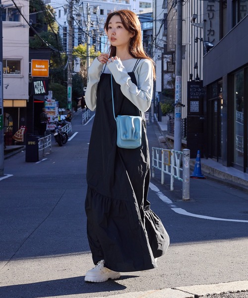 Kastane(カスタネ)の「【低身長向けサイズ展開あり/新色追加】ボリュームティアードキャミドレス(ワンピース・レディース・アイボリー/ブラック/オフホワイト・FREE/0)」の19枚目の写真