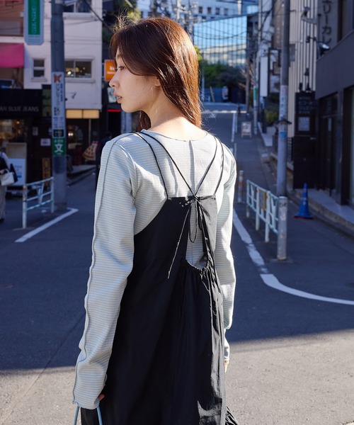 Kastane(カスタネ)の「【低身長向けサイズ展開あり/新色追加】ボリュームティアードキャミドレス(ワンピース・レディース・アイボリー/ブラック/オフホワイト・FREE/0)」の11枚目の写真