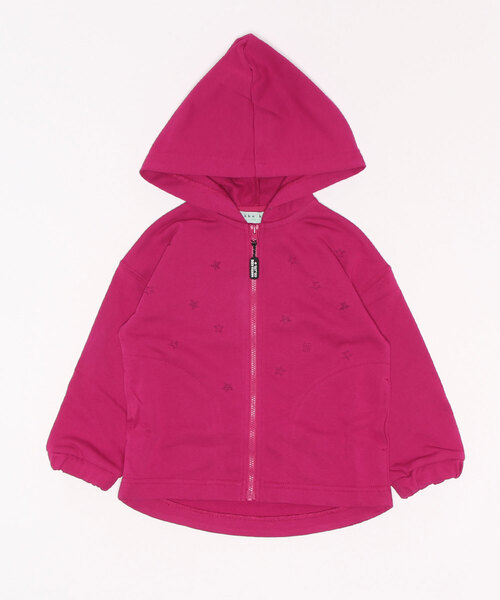 HAKKA KIDS（ハッカキッズ）の「スター刺しゅう裏毛ジップパーカー（パーカー・キッズ・杢グレー/ピンク/ブルー/キナリ・130cm/120cm/110cm/100cm）」の4枚目の写真