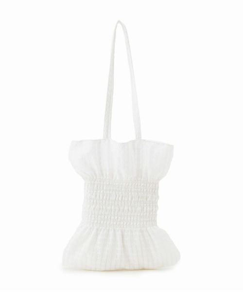 Casselini（キャセリーニ）の「Casselini(キャセリーニ)ジャガードシャーリングバッグ（トートバッグ・レディース・ホワイト/ブラック/ベージュ/サックスブルー/グリーン/イエロー・FREE）」の13枚目の写真