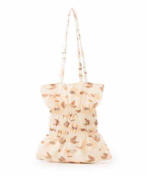 Casselini（キャセリーニ）の「Casselini(キャセリーニ)ジャガードシャーリングバッグ（トートバッグ・レディース・ホワイト/ブラック/ベージュ/サックスブルー/グリーン/イエロー・FREE）」の19枚目の写真