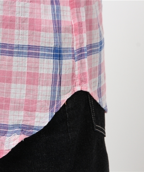 OUTLET（アウトレット）の「【CIAOPANIC TYPY】クリヤーチェックシャツ（シャツ/ブラウス・レディース・ピンク・MEDIUM）」の8枚目の写真