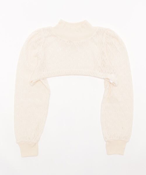 lilLilly（リルリリー）の「ショートハートトップス（ニット/セーター・レディース・ホワイト/ブラック・FREE）」の8枚目の写真