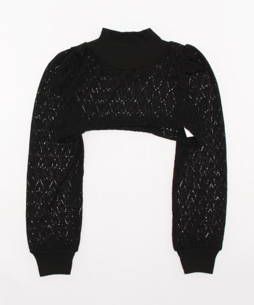 lilLilly（リルリリー）の「ショートハートトップス（ニット/セーター・レディース・ホワイト/ブラック・FREE）」の7枚目の写真