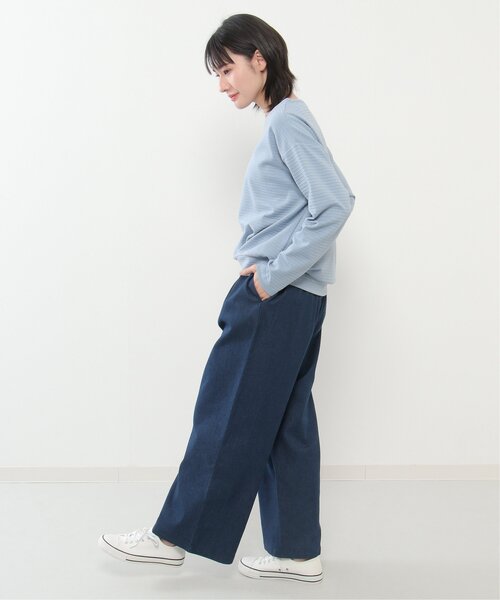 ikka(イッカ)の「フロントタックワイドパンツ(その他パンツ・レディース・ベージュ/ダークネイビー・M/L)」の5枚目の写真