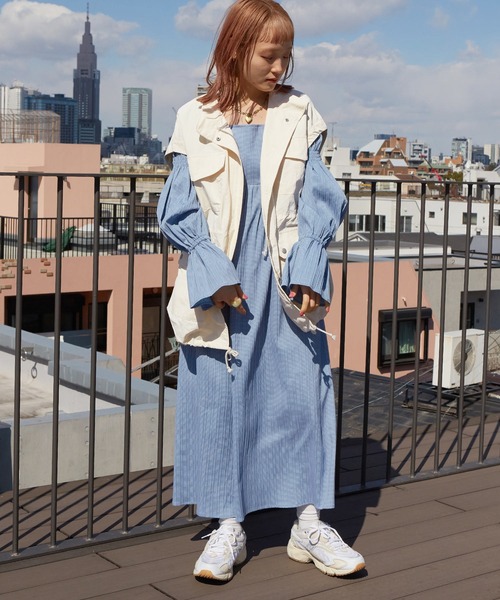 w closet（ダブルクローゼット）の「【2WAY】ハイネックミリタリージャケット（ミリタリージャケット・レディース・アイボリー/ライトカーキ/ピンク/イエロー・FREE）」の14枚目の写真