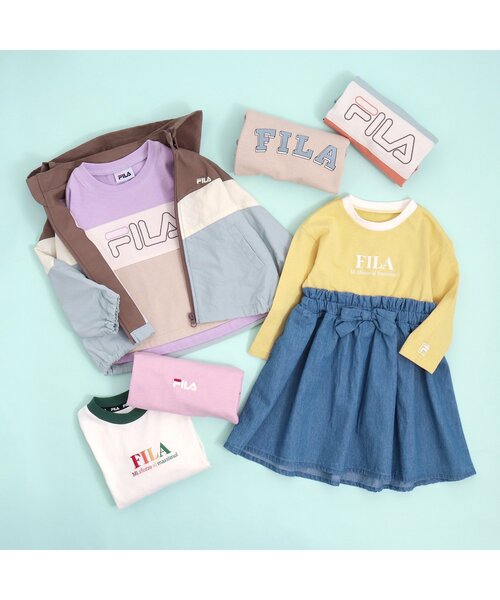 FILA（フィラ）の「FILA バイカラーロゴTシャツ（Tシャツ/カットソー・キッズ・ミント/ラベンダー・90/100/110/120/80/130）」の14枚目の写真