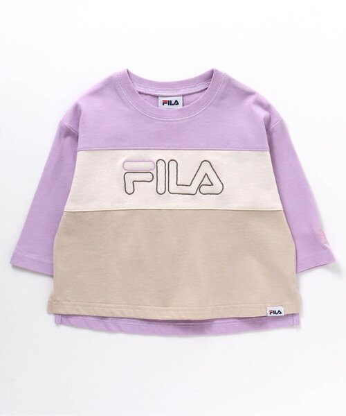 FILA（フィラ）の「FILA バイカラーロゴTシャツ（Tシャツ/カットソー・キッズ・ミント/ラベンダー・90/100/110/120/80/130）」の4枚目の写真