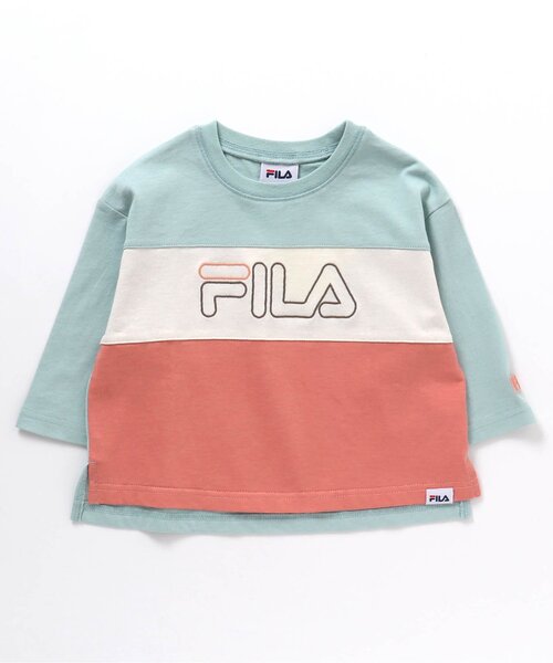 FILA（フィラ）の「FILA バイカラーロゴTシャツ（Tシャツ/カットソー・キッズ・ミント/ラベンダー・90/100/110/120/80/130）」の15枚目の写真