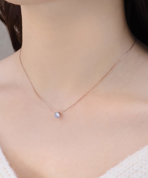blackdia ocean（ブラックダイヤオーシャン）の「blackdia ocean 一粒ストーンネックレス（ネックレス・レディース・ゴールド/ピンクゴールド/シルバー・40cm）」の3枚目の写真