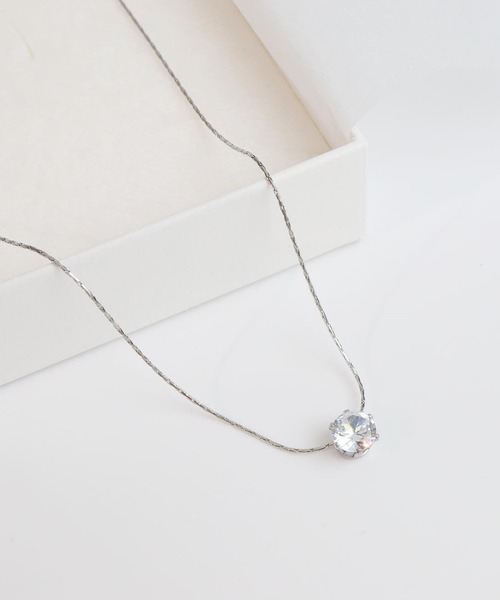 blackdia ocean（ブラックダイヤオーシャン）の「blackdia ocean 一粒ストーンネックレス（ネックレス・レディース・ゴールド/ピンクゴールド/シルバー・40cm）」の2枚目の写真
