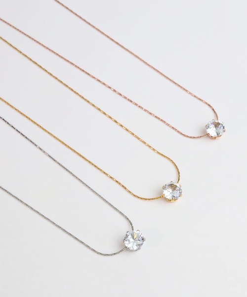 blackdia ocean（ブラックダイヤオーシャン）の「blackdia ocean 一粒ストーンネックレス（ネックレス・レディース・ゴールド/ピンクゴールド/シルバー・40cm）」の6枚目の写真