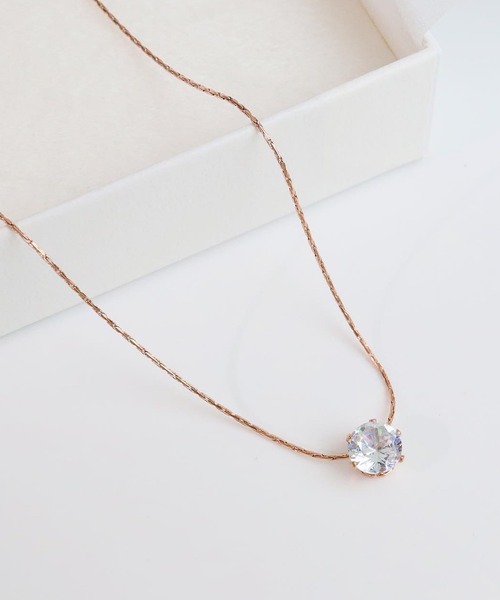 blackdia ocean（ブラックダイヤオーシャン）の「blackdia ocean 一粒ストーンネックレス（ネックレス・レディース・ゴールド/ピンクゴールド/シルバー・40cm）」の8枚目の写真
