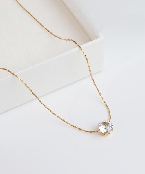 blackdia ocean（ブラックダイヤオーシャン）の「blackdia ocean 一粒ストーンネックレス（ネックレス・レディース・ゴールド/ピンクゴールド/シルバー・40cm）」の9枚目の写真